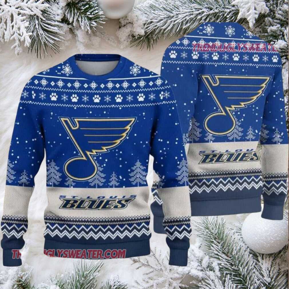 NHL St Louis Blues Big Logo Ugly Christmas Sweater NHL St Louis Blues Big Logo Ugly Christmas Sweater