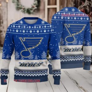 NHL St Louis Blues Big Logo Ugly Christmas Sweater