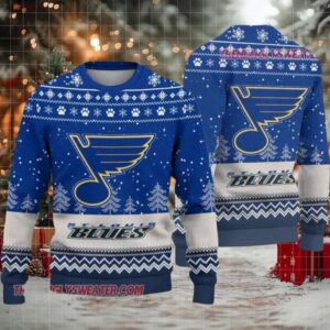 NHL St Louis Blues Big Logo Ugly Christmas Sweater