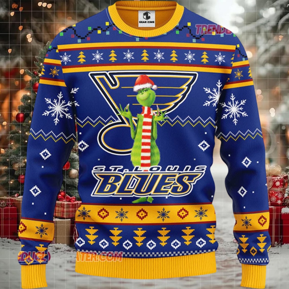 NHL St Louis Blues Funny Grinch Ugly Christmas Sweater NHL St Louis Blues Funny Grinch Ugly Christmas Sweater