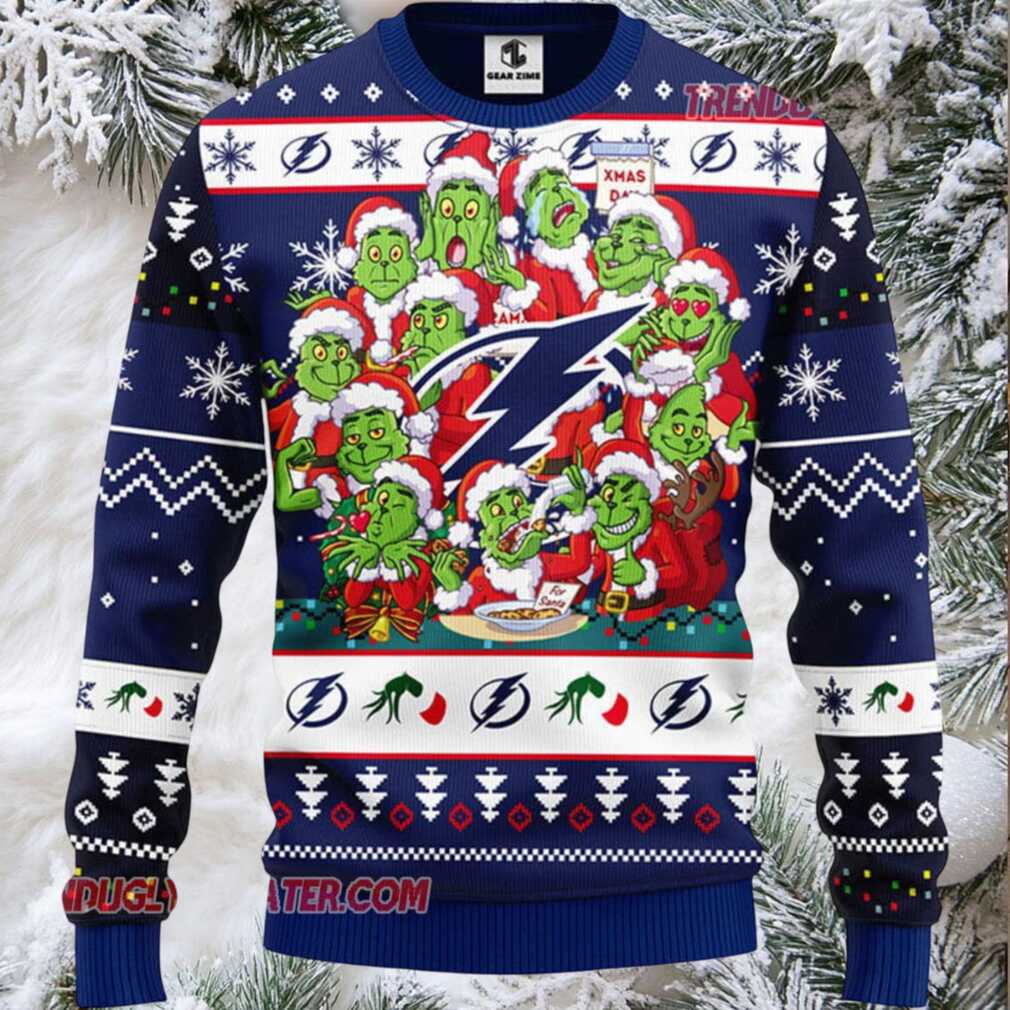 NHL Tampa Bay Lightning 12 Grinch Xmas Day Ugly Christmas Sweater NHL Tampa Bay Lightning 12 Grinch Xmas Day Ugly Christmas Sweater