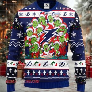 NHL Tampa Bay Lightning 12 Grinch Xmas Day Ugly Christmas Sweater