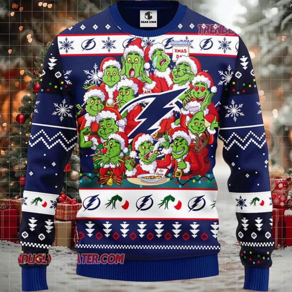 NHL Tampa Bay Lightning 12 Grinch Xmas Day Ugly Christmas Sweater NHL Tampa Bay Lightning 12 Grinch Xmas Day Ugly Christmas Sweater