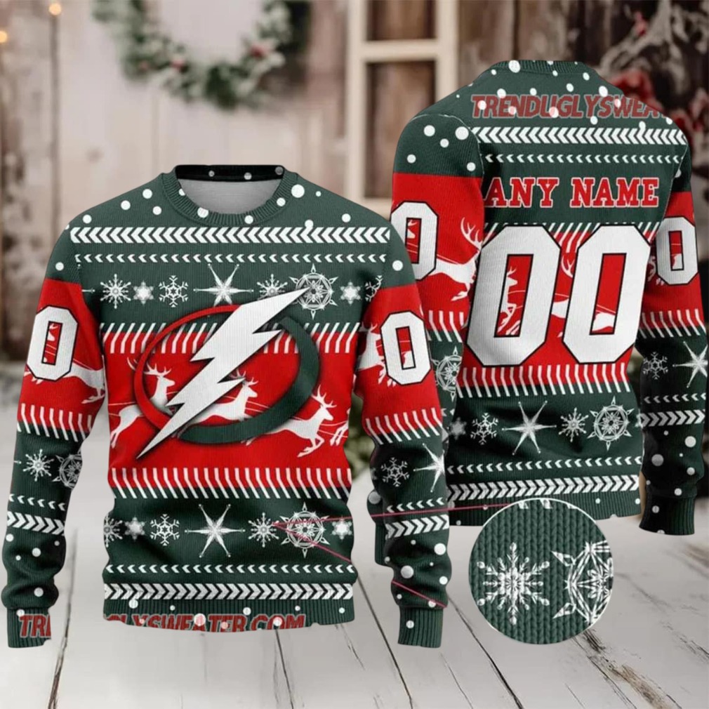 NHL Tampa Bay Lightning Personalized Name Number Ugly Christmas Sweater