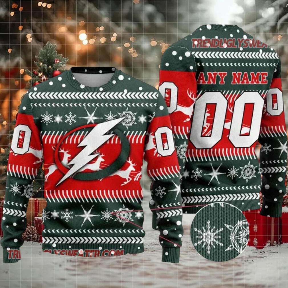 NHL Tampa Bay Lightning Personalized Name & Number Ugly Christmas Sweater NHL Tampa Bay Lightning Personalized Name & Number Ugly Christmas Sweater
