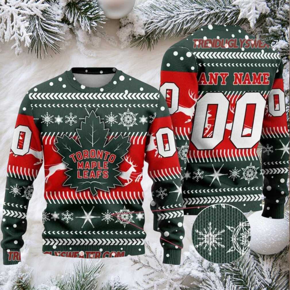 NHL Toronto Maple Leafs Personalized Name Number Ugly Christmas Sweater