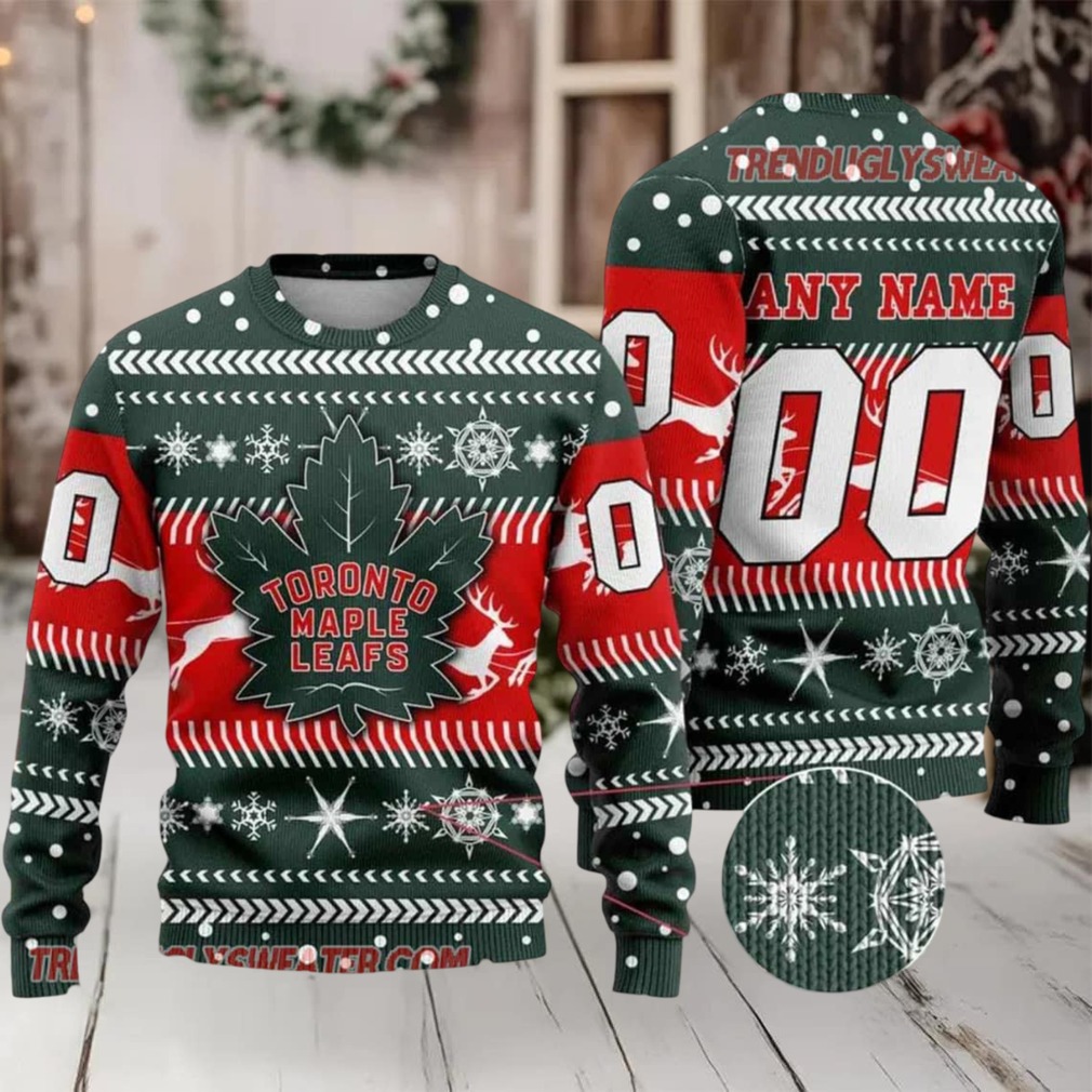 NHL Toronto Maple Leafs Personalized Name Number Ugly Christmas Sweater