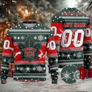 NHL Toronto Maple Leafs Personalized Name & Number Ugly Christmas Sweater