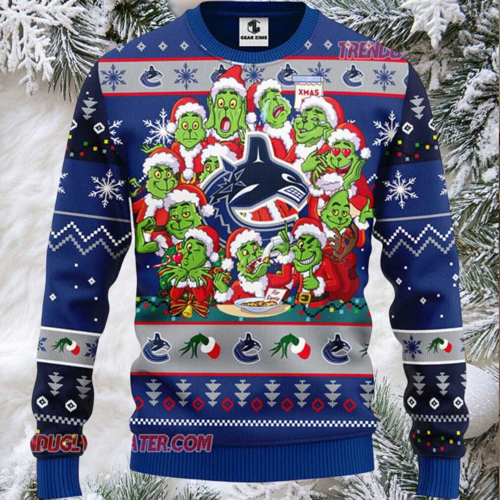 NHL Vancouver Canucks 12 Grinch Xmas Day Ugly Christmas Sweater