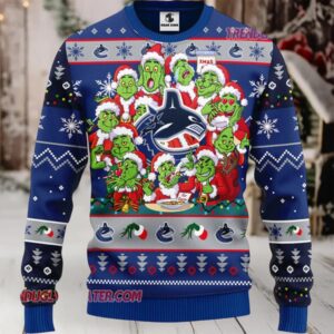 NHL Vancouver Canucks 12 Grinch Xmas Day Ugly Christmas Sweater