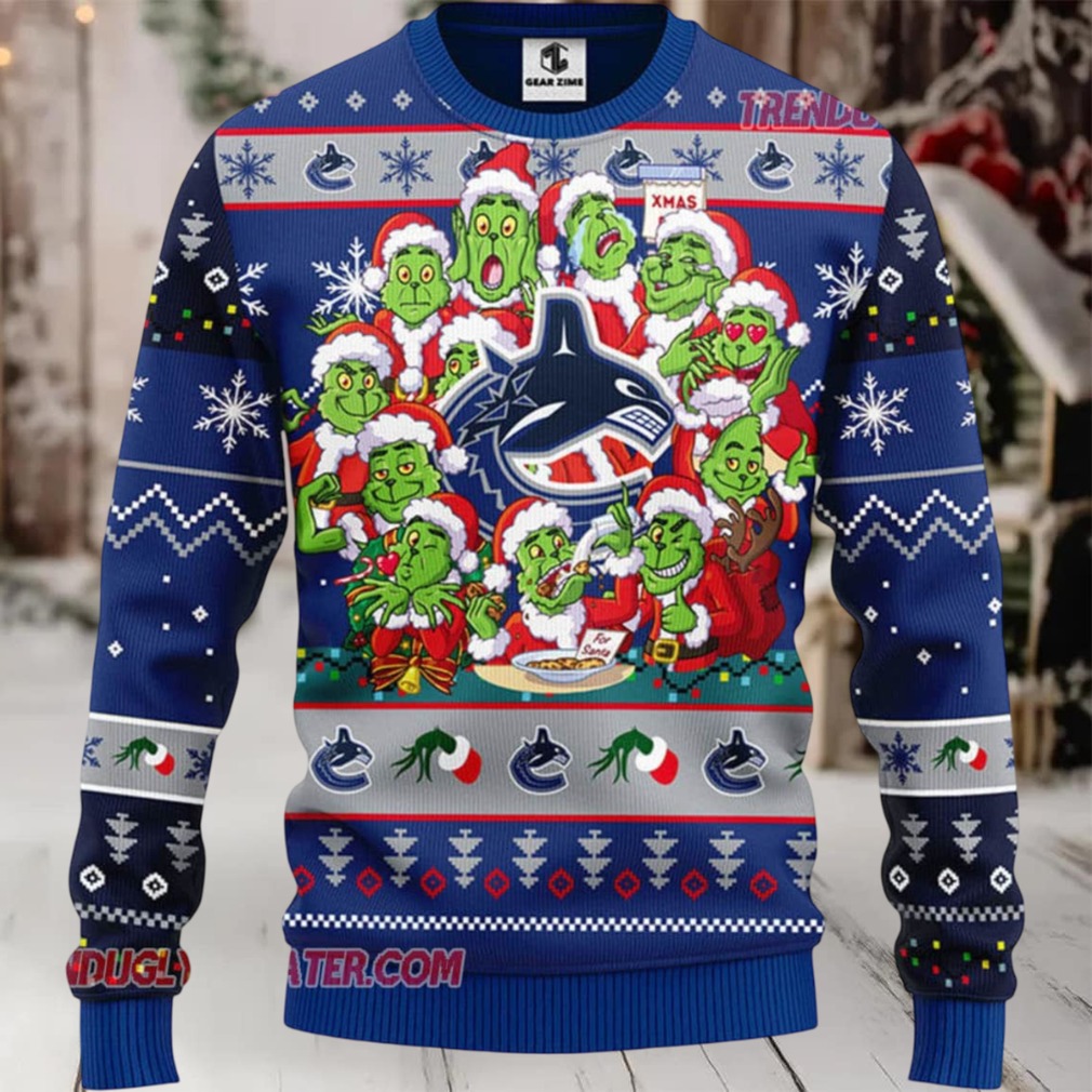 NHL Vancouver Canucks 12 Grinch Xmas Day Ugly Christmas Sweater