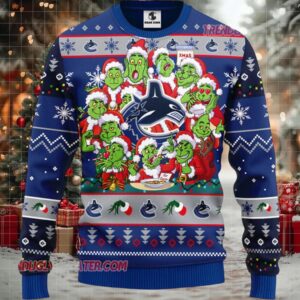NHL Vancouver Canucks 12 Grinch Xmas Day Ugly Christmas Sweater