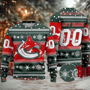 NHL Vancouver Canucks Personalized Name & Number Ugly Christmas Sweater