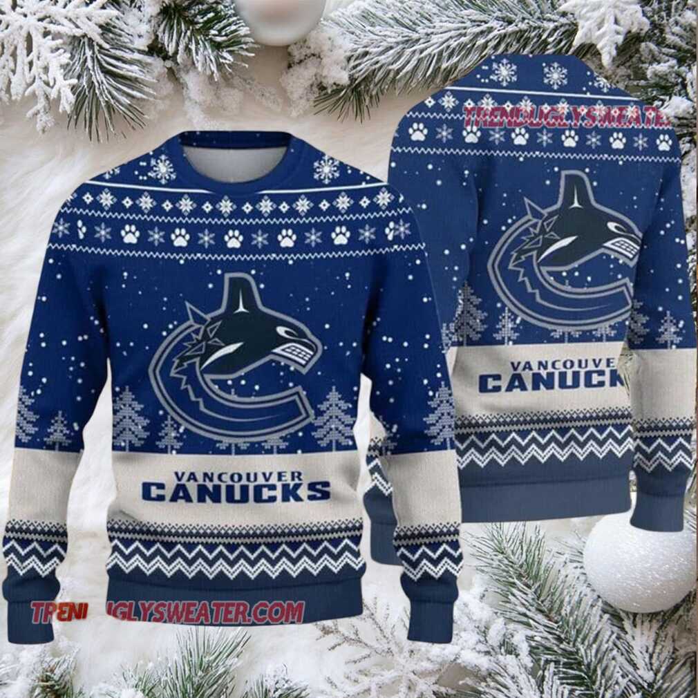 NHL Vancouver Canucks Woolen Big Logo Ugly Christmas Sweater