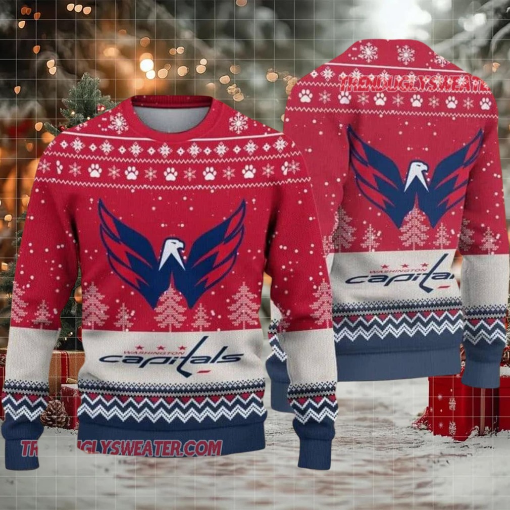 NHL Washington Capitals Big Logo Ugly Christmas Sweater NHL Washington Capitals Big Logo Ugly Christmas Sweater