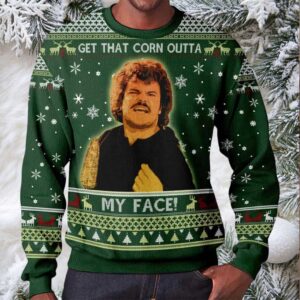 Nacho Libre Get That Corn Out Of My Face Ugly Christmas Sweater