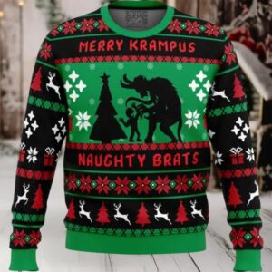 Naughty Brats Krampus Ugly Christmas Sweater
