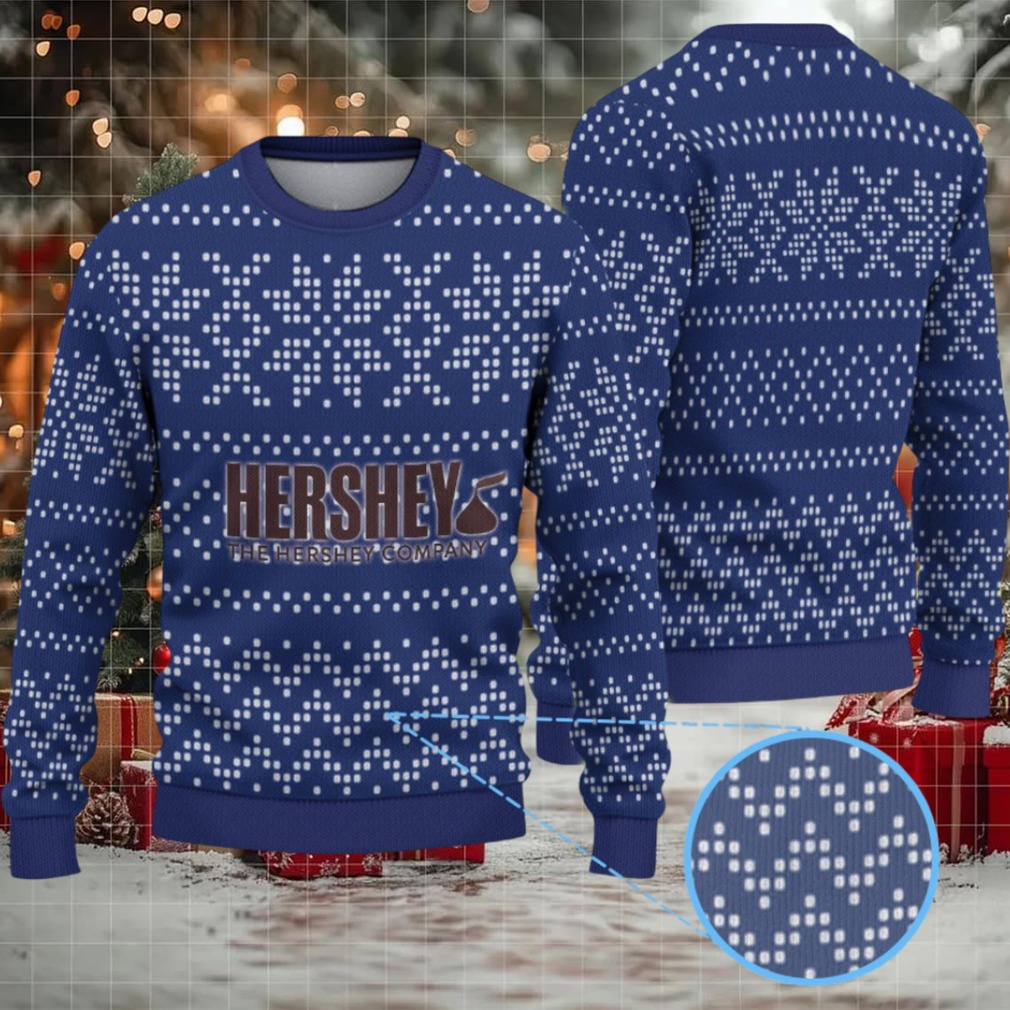 Navy Blue Dot Snowflake Fair Isle Hennessy Ugly Christmas Sweater