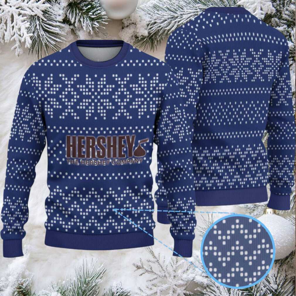 Navy Blue Dot Snowflake Fair Isle Hennessy Ugly Christmas Sweater