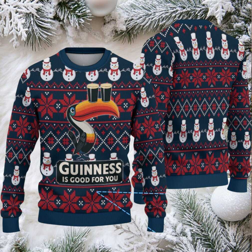 Navy Snowman & Poinsettia Fair Isle Guinness Toucan Ugly Christmas Sweater Navy Snowman & Poinsettia Fair Isle Guinness Toucan Ugly Christmas Sweater