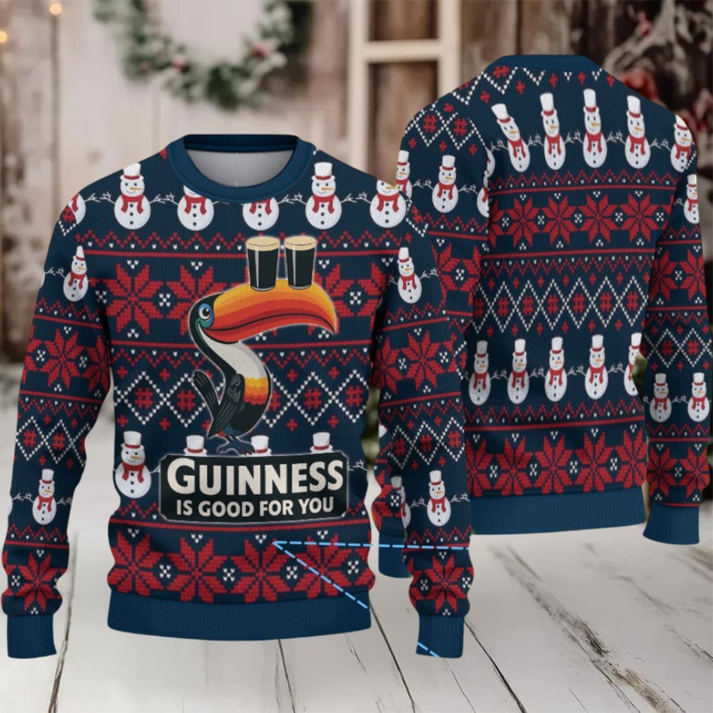 Navy Snowman & Poinsettia Fair Isle Guinness Toucan Ugly Christmas Sweater Navy Snowman & Poinsettia Fair Isle Guinness Toucan Ugly Christmas Sweater