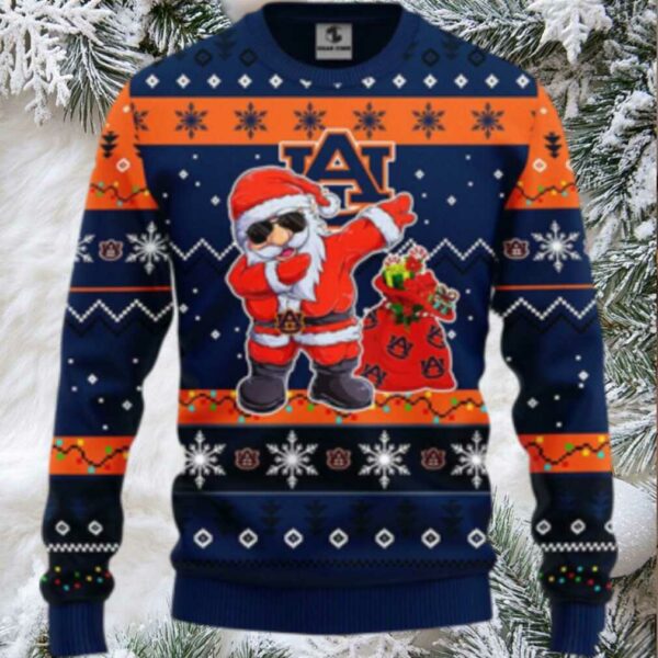 Ncaa Auburn Tigers Dabbing Ugly Sweater Christmas Santa Snowman Sweater
