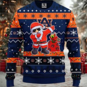 Ncaa Auburn Tigers Dabbing Ugly Sweater Christmas Santa Snowman Sweater