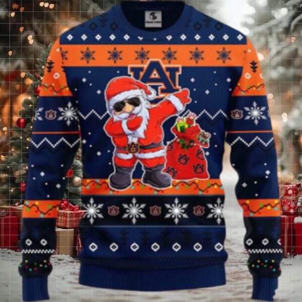 Ncaa Auburn Tigers Dabbing Ugly Sweater Christmas Santa Snowman Sweater