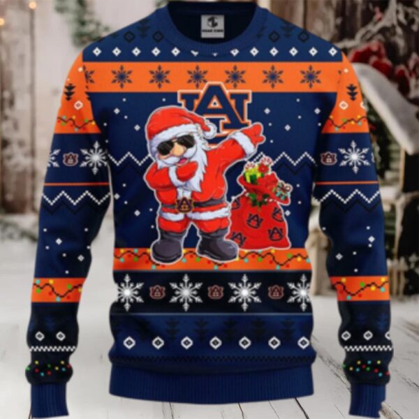 Ncaa Auburn Tigers Dabbing Ugly Sweater Christmas Santa Snowman Sweater
