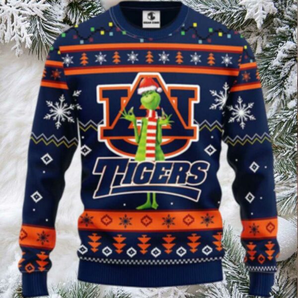 Ncaa Auburn Tigers Ugly Sweater Funny Grinch Ugly Christmas Sweater