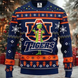 Ncaa Auburn Tigers Ugly Sweater Funny Grinch Ugly Christmas Sweater