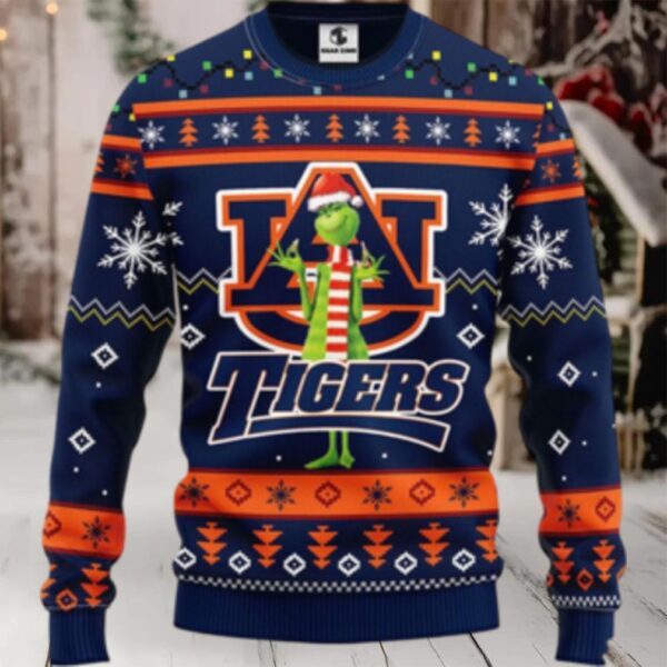 Ncaa Auburn Tigers Ugly Sweater Funny Grinch Ugly Christmas Sweater