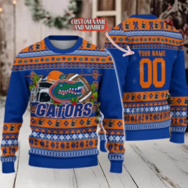 Ncaa Florida Gators Logo Team Football Custom Christmas Ugly Sweater
