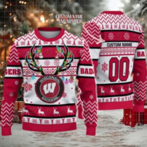 Ncaa Wisconsin Badgers Special Reindeer Light Ugly Christmas Sweater