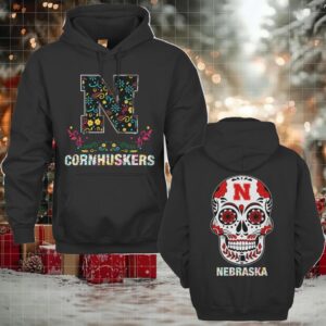 Nebraska Cornhuskers Dia De Los Muertos T Shirt College Football Fan Tee
