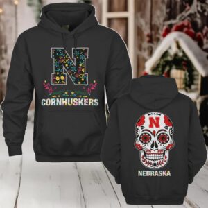 Nebraska Cornhuskers Dia De Los Muertos T Shirt College Football Fan Tee