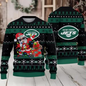 New York Jets Santa Claus Ugly Christmas Sweater New York Jets Santa Claus Ugly Christmas Sweater