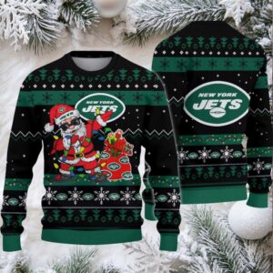 New York Jets Santa Claus Ugly Christmas Sweater