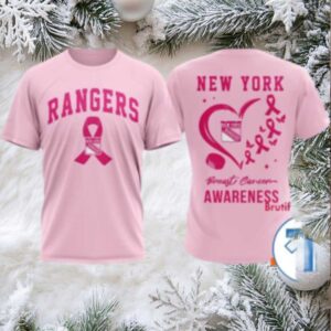 New York Rangers 2025 NHL Pink Breast Cancer Awareness Shirt