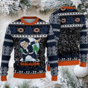 Nfl Chicago Bears Ugly Sweater Printed Christmas Santa Claus Ho Ho Ho Show Team Spirit