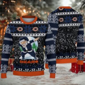 Nfl Chicago Bears Ugly Sweater Printed Christmas Santa Claus Ho Ho Ho Show Team Spirit