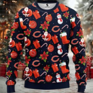 Nfl Chicago Bears Ugly Sweater Santa Claus Snowman Ugly Christmas Sweater
