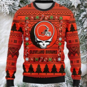 Nfl Cleveland Browns Ugly Sweater Grateful Dead Ugly Christmas Fleece Sweater