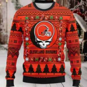 Nfl Cleveland Browns Ugly Sweater Grateful Dead Ugly Christmas Fleece Sweater