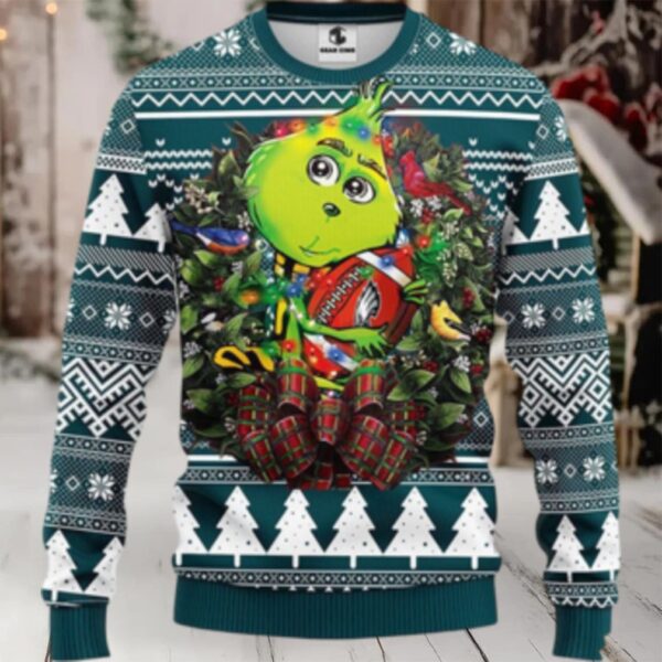 Nfl Philadelphia Eagles Ugly Sweater Grinch Hug Ugly Christmas Sweater