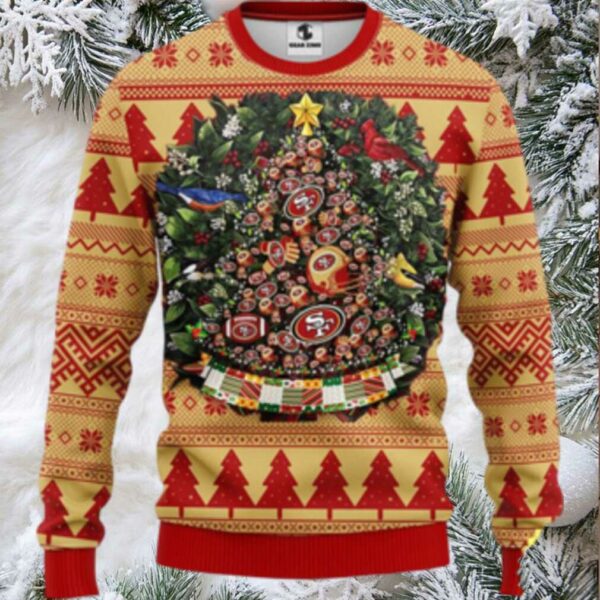 Nfl San Francisco 49Ers Ugly Christmas Sweater Ball Pine Tree Christmas Unisex Sweater