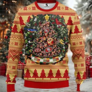 Nfl San Francisco 49Ers Ugly Christmas Sweater Ball Pine Tree Christmas Unisex Sweater