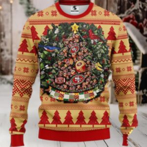 Nfl San Francisco 49Ers Ugly Christmas Sweater Ball Pine Tree Christmas Unisex Sweater