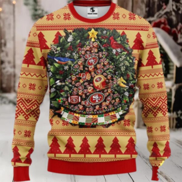 Nfl San Francisco 49Ers Ugly Christmas Sweater Ball Pine Tree Christmas Unisex Sweater