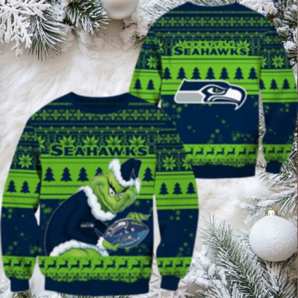 Nfl Seattle Seahawks Football Grinch Christmas Ugly Sweater